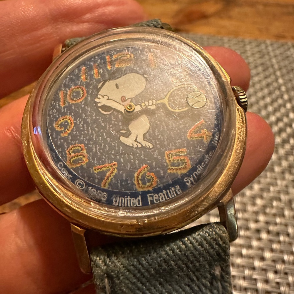 Snoopy Tennis Watch with Blue Strap